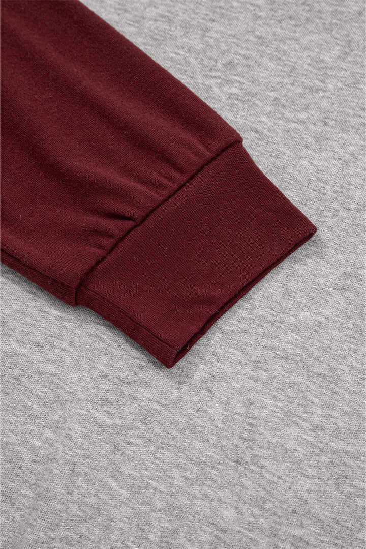 Red Dahlia Colorblock Raglan Long Sleeve T Shirt