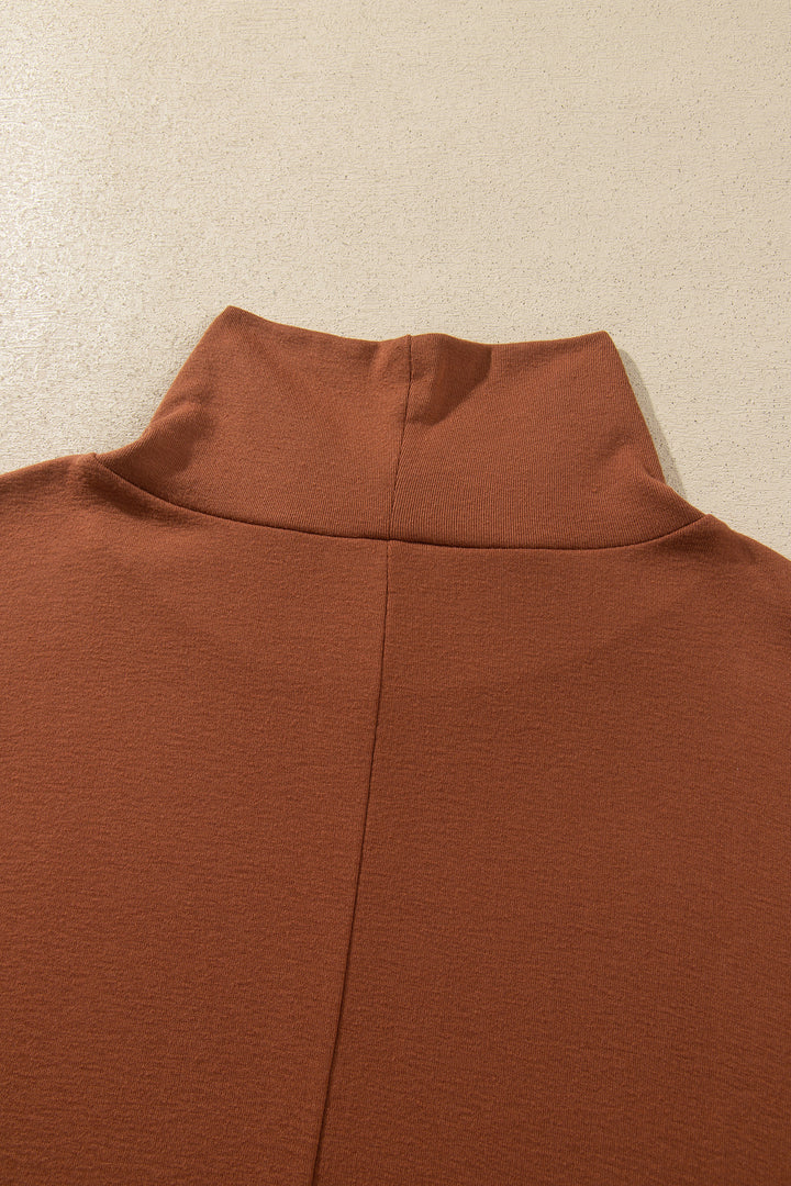 Black High Neck Long Sleeve Top