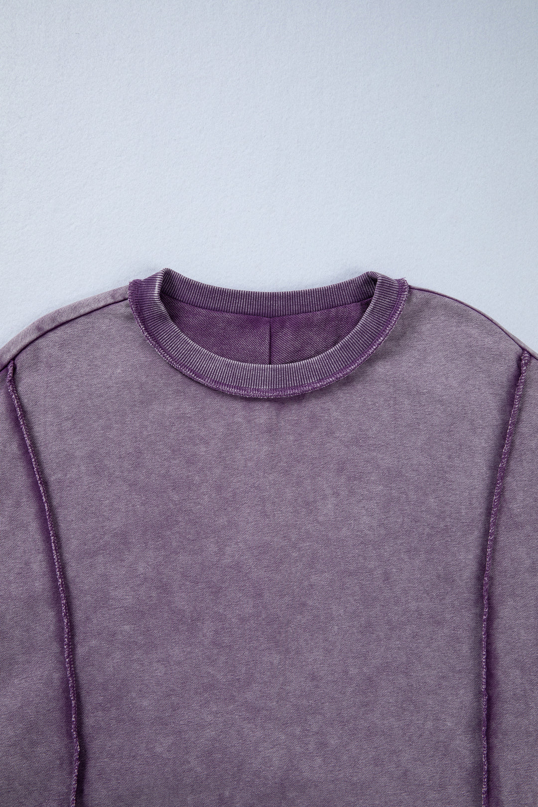 Valerian Mineral Wash Exposed Seam Side Slit Sweatshirt