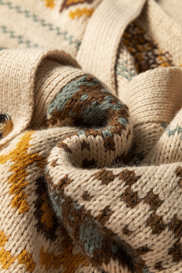 Hana Pattern Knitted Cardigan Sweater