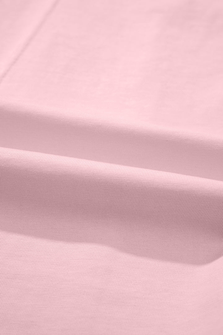 Mist Blue Stitched Detail Loose Tank Top 2pcs Short Set