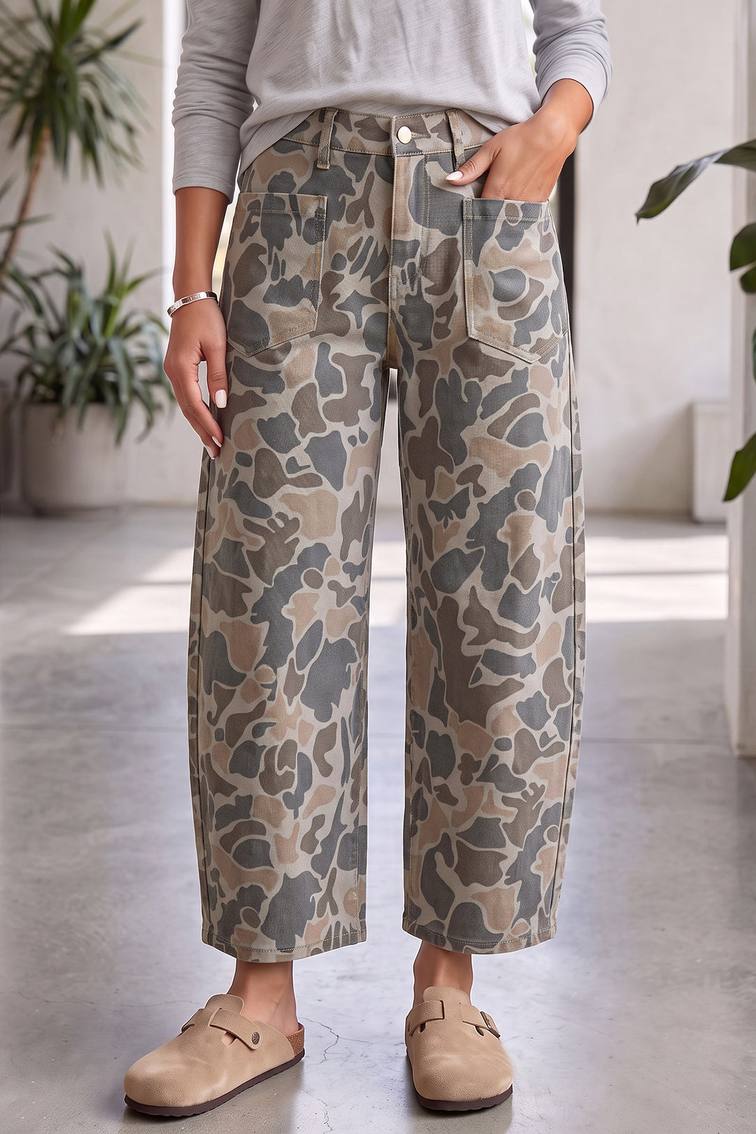 Multicolour Camouflage Shift Ankle Length Jeans