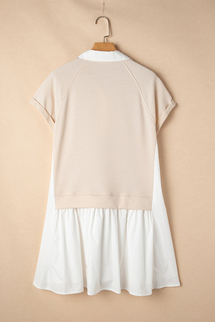 Monroe Collared Buttoned Short Sleeve Mini Dress