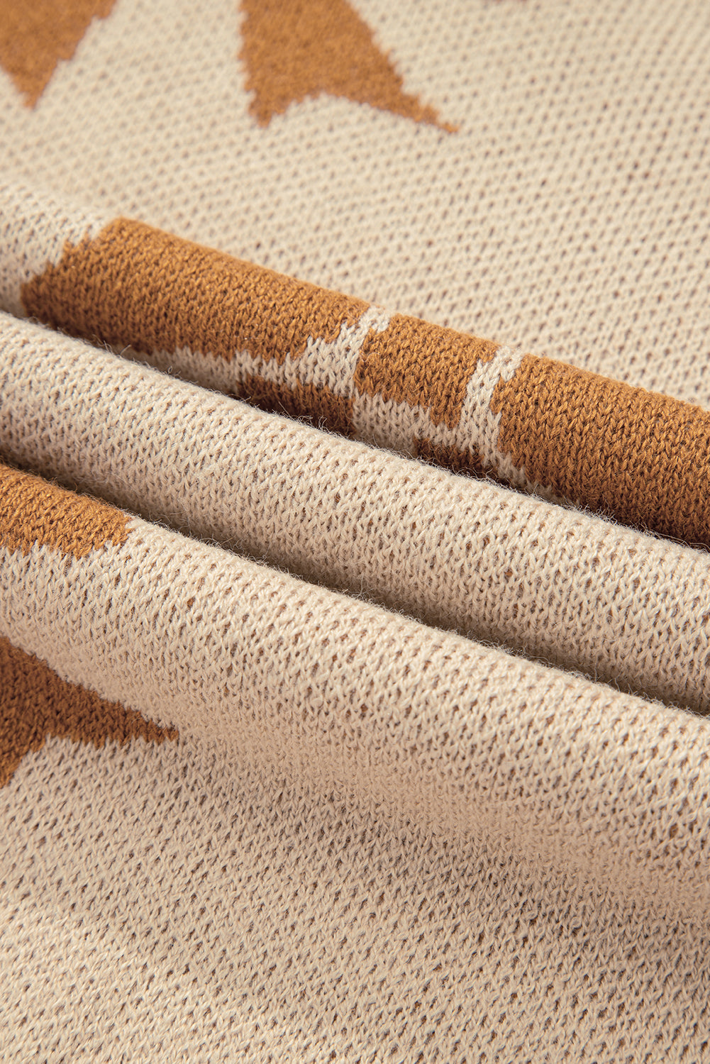 Straw Yellow Ribbon Bow Print Checkered Striped Sleeve Drop Shoulder Sweater