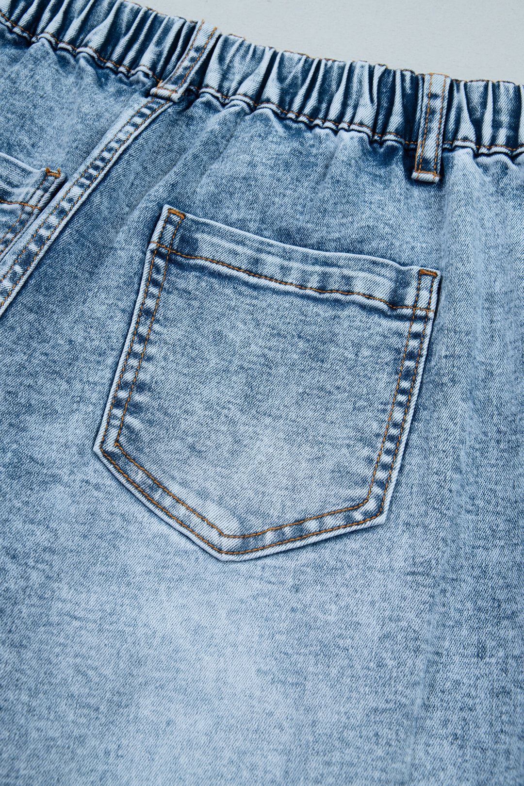 Beau Blue Frayed Studded Detail Wide Leg Pocketed Jeans
