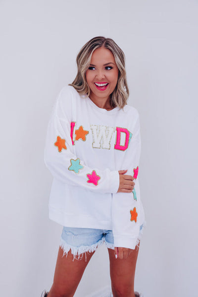 Howdy Patch Graphic Casual Sweatshirt