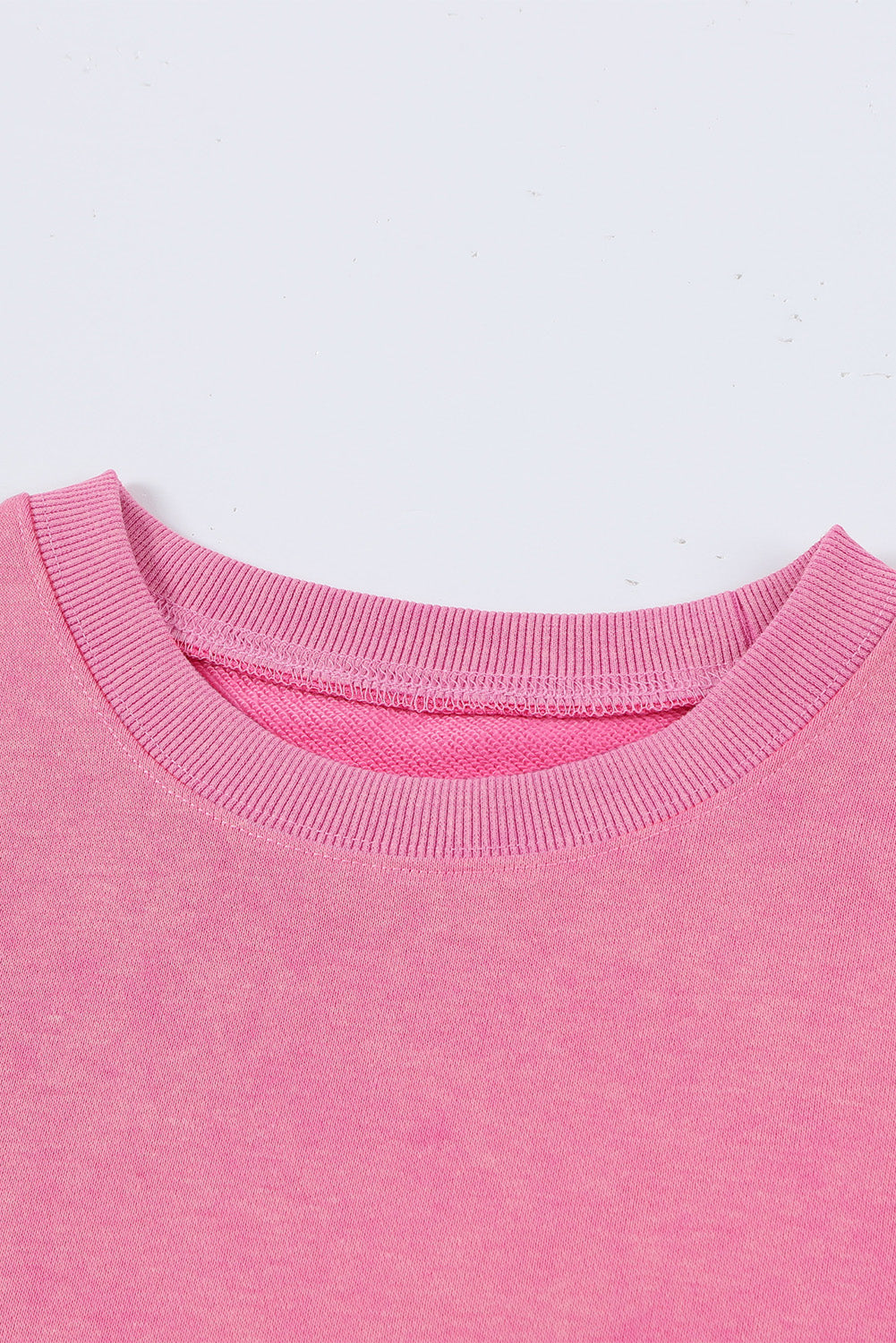 Pink Drop Shoulder Ribbed Trim Oversized Sweatshirt