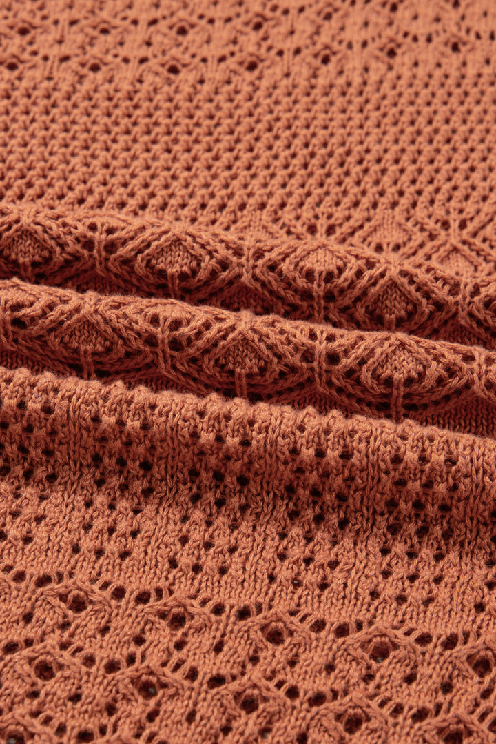 Redwood Burl Mixed Pattern Knitted Open Front Plus Cardigan