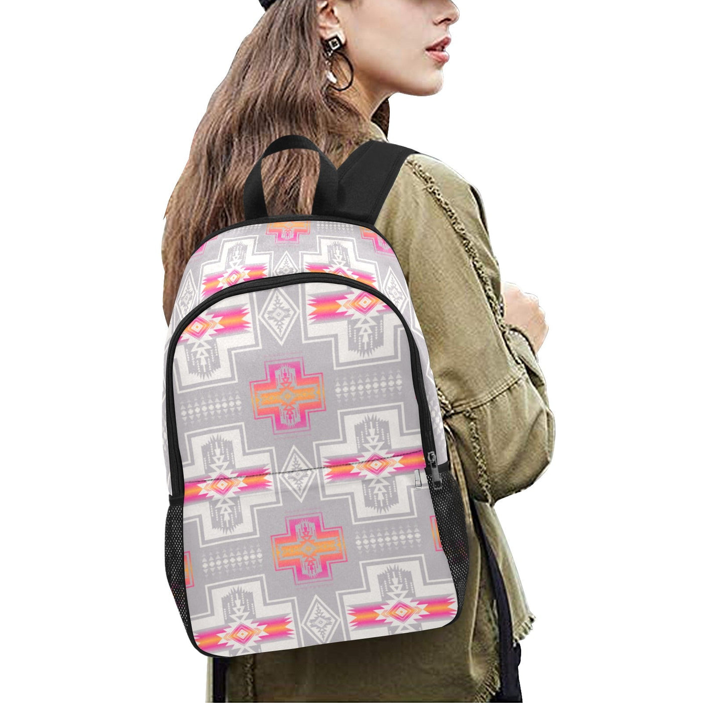 Pink Fire Aztec Backpack