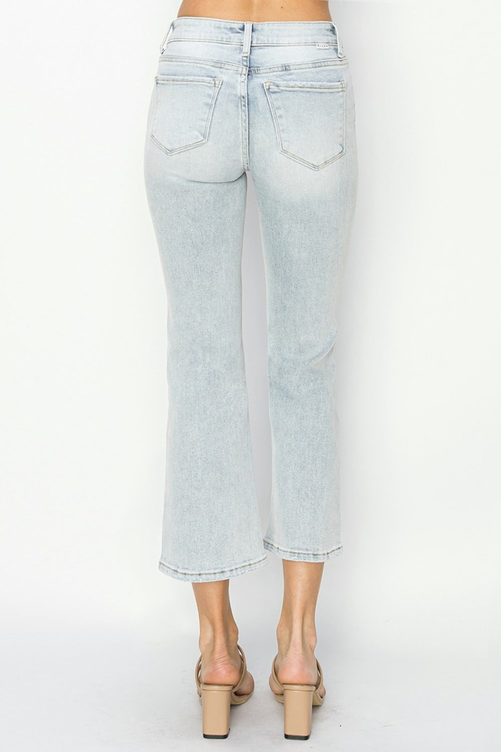 RISEN Full Size Mid Rise Cropped Flare Jeans