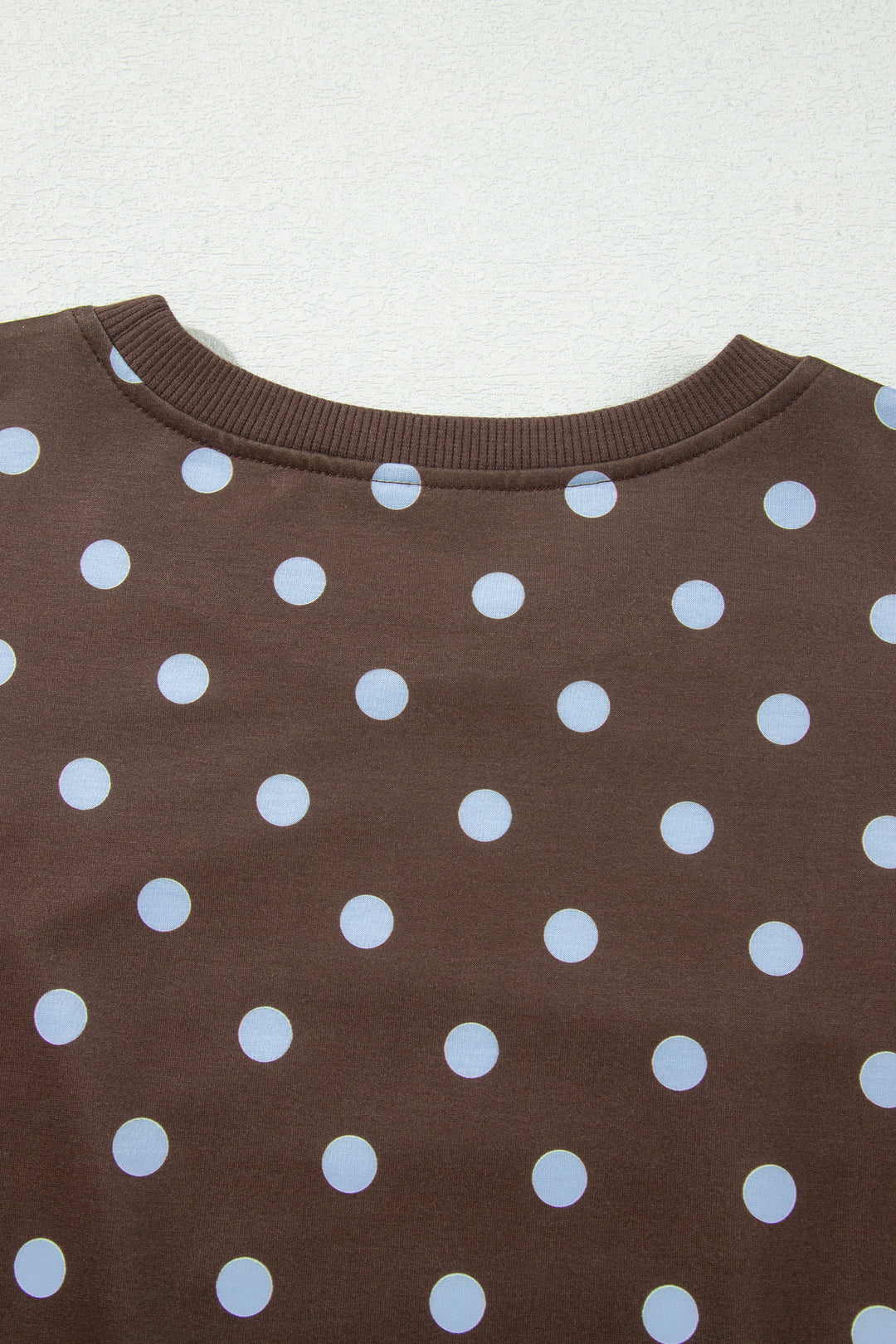Brown Polka Dot Long Sleeve Pullover Embroidered Bow Detail 2pcs Skort Set