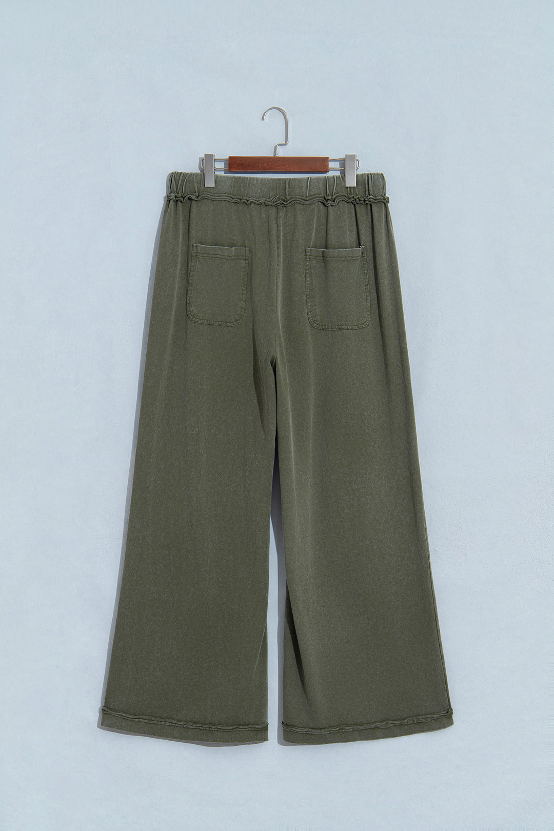 Ashleigh Blue Mineral Wash Seam Detail Flare Leg Drawstring Pants