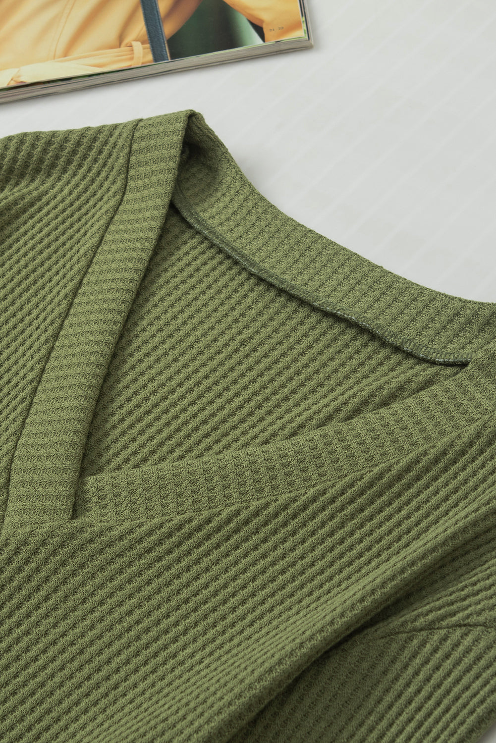 Anahi Textured Knit Cuffs Long Sleeve Top