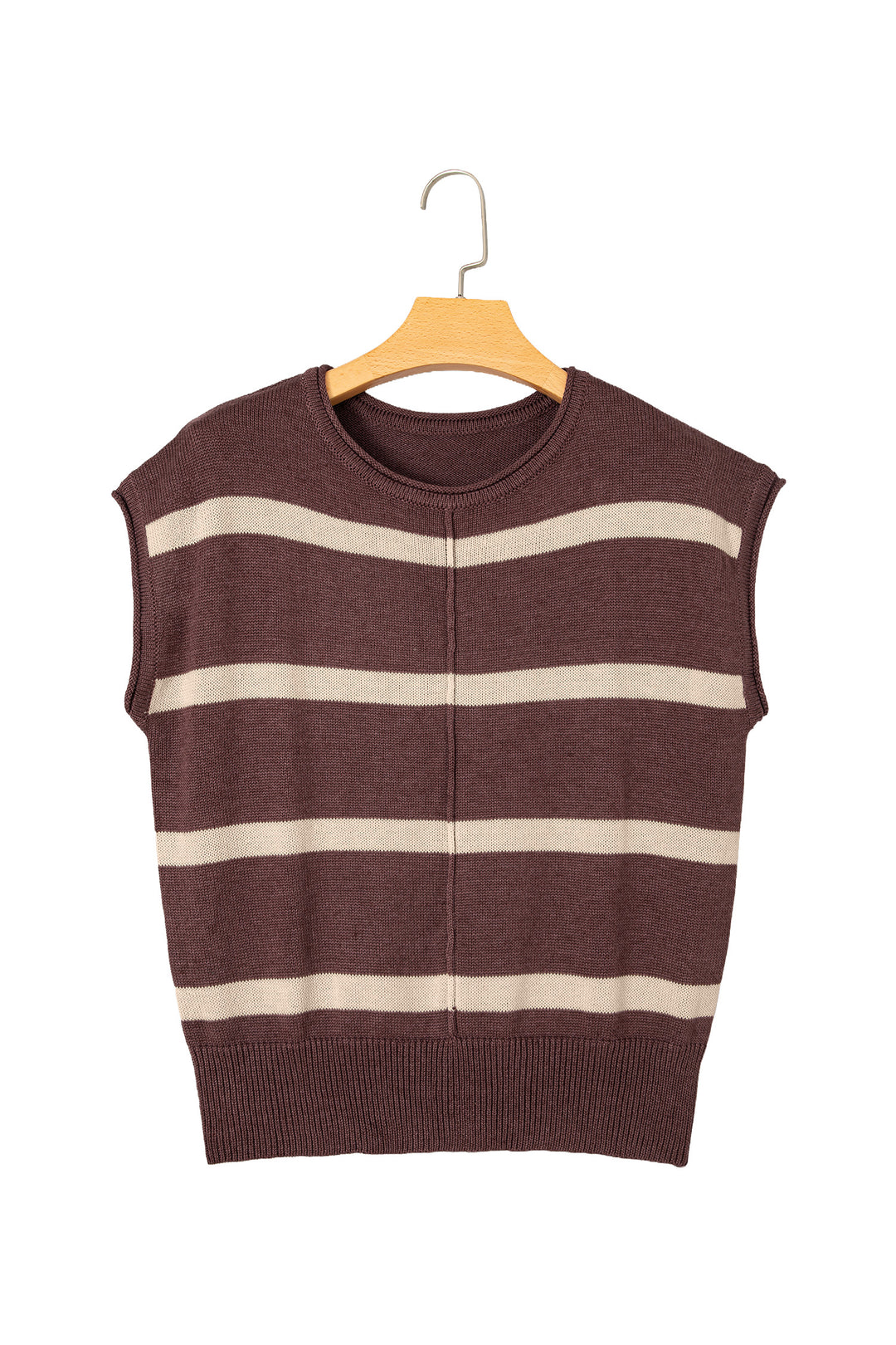 Rose Stripe Knit Western Short Sleeve Sweater