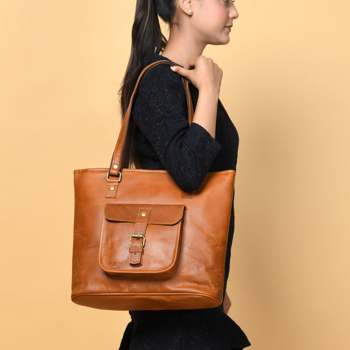 Classic Chic Genuine Leather Tote