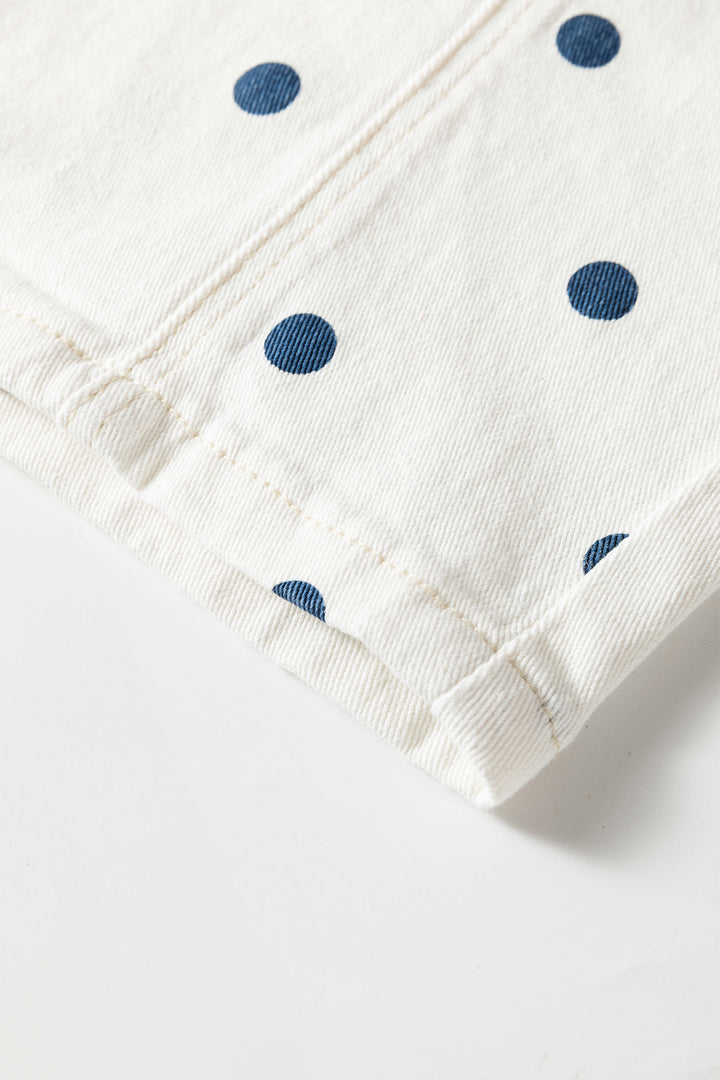 Pink Polka Dot Print Seam Detail Barrel Jeans
