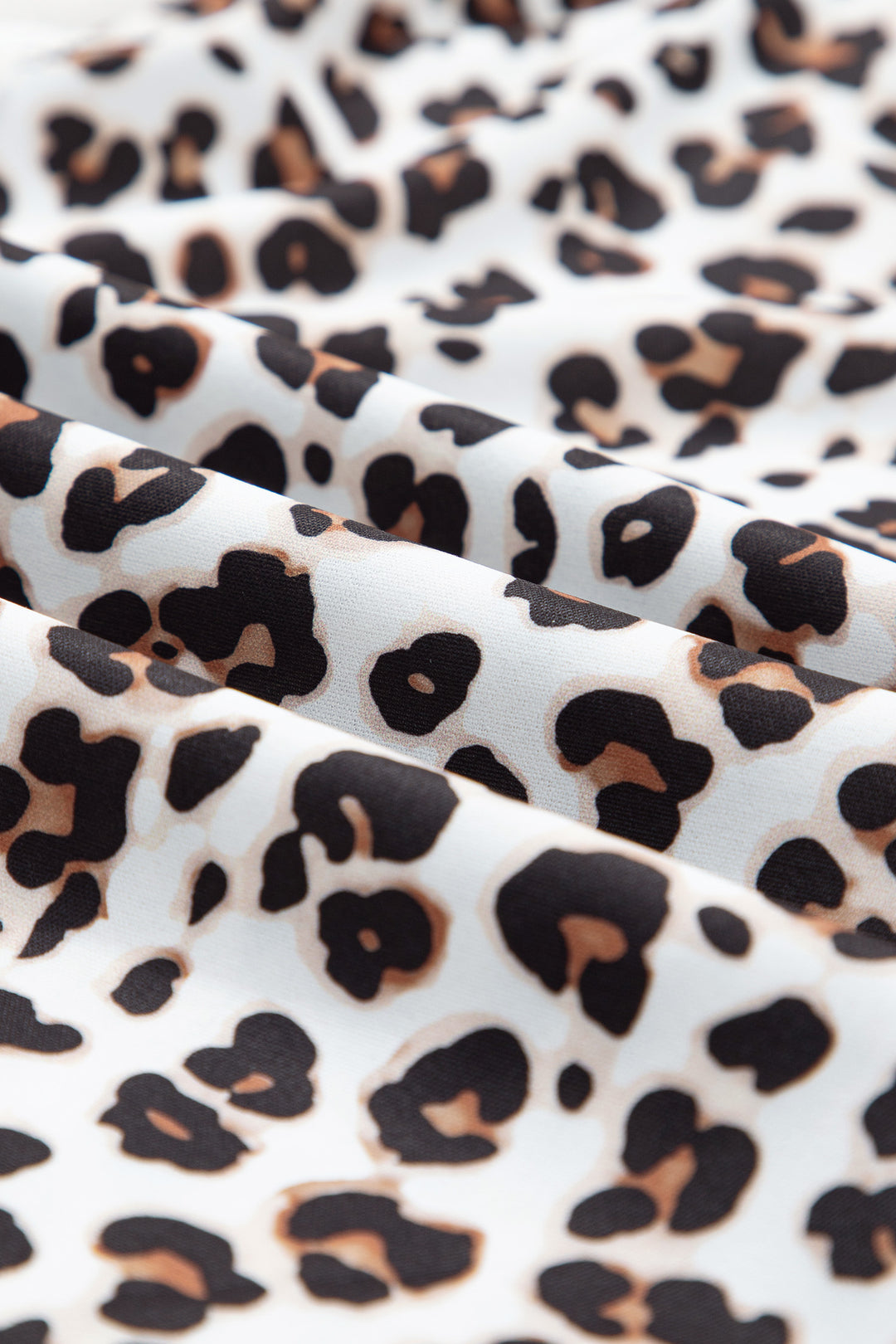 Black Leopard Print Ankle-Length Elastic Waist Pants