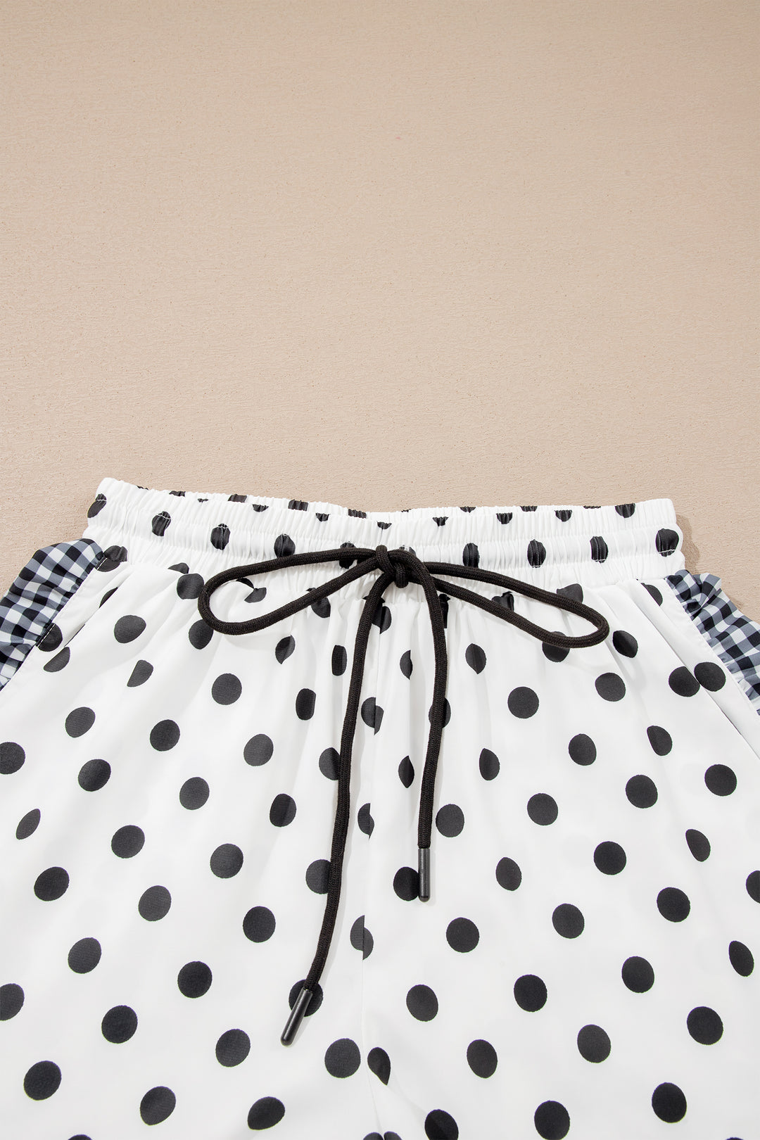 Khaki Leopard Print Contrast Ruffle Trim Shorts