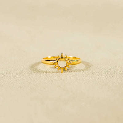 Sun Shape 18K Gold-Plated Ring