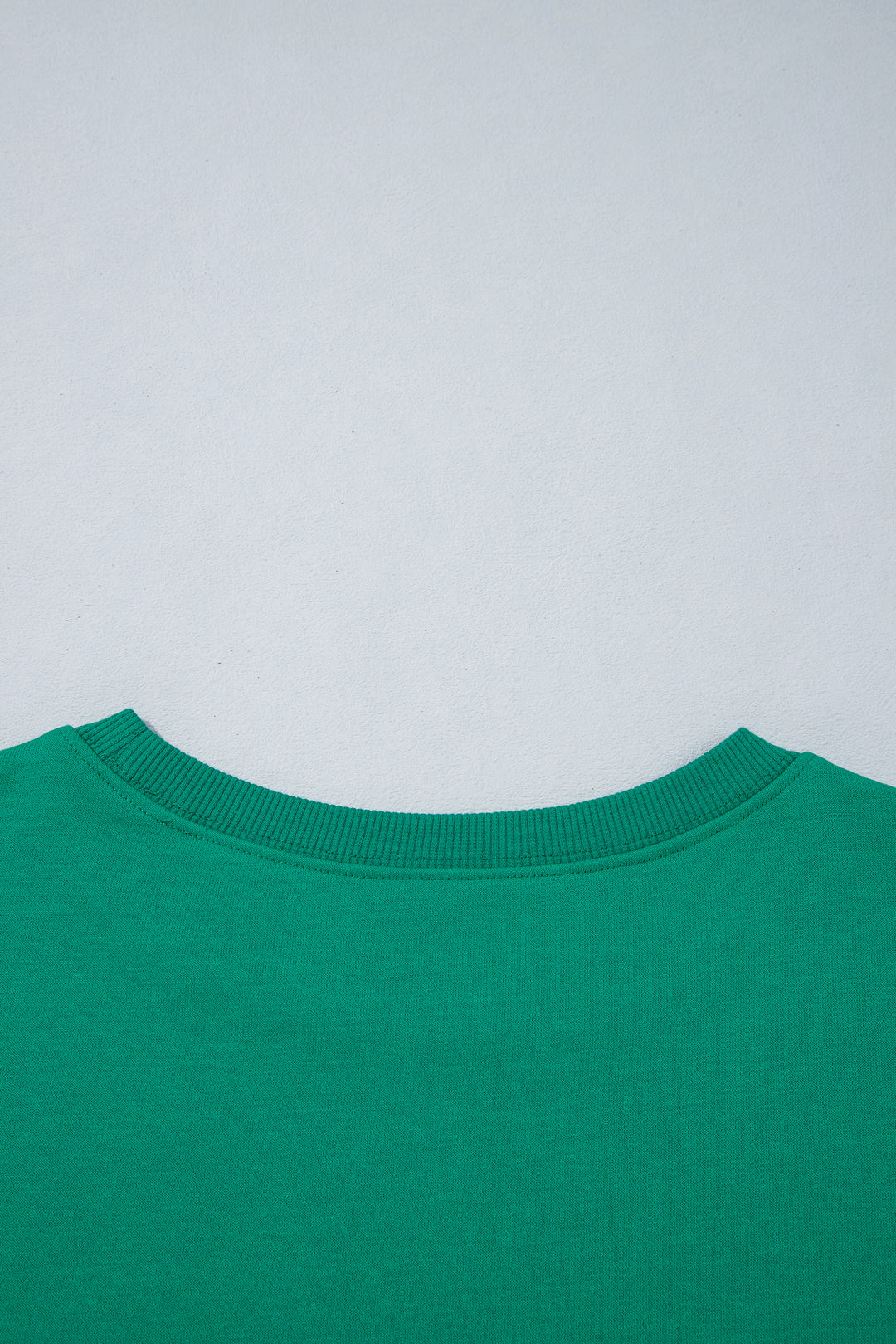 Green Polka Dot Patchwork Sleeve Crew Neck Loose Pullover Sweatshirt