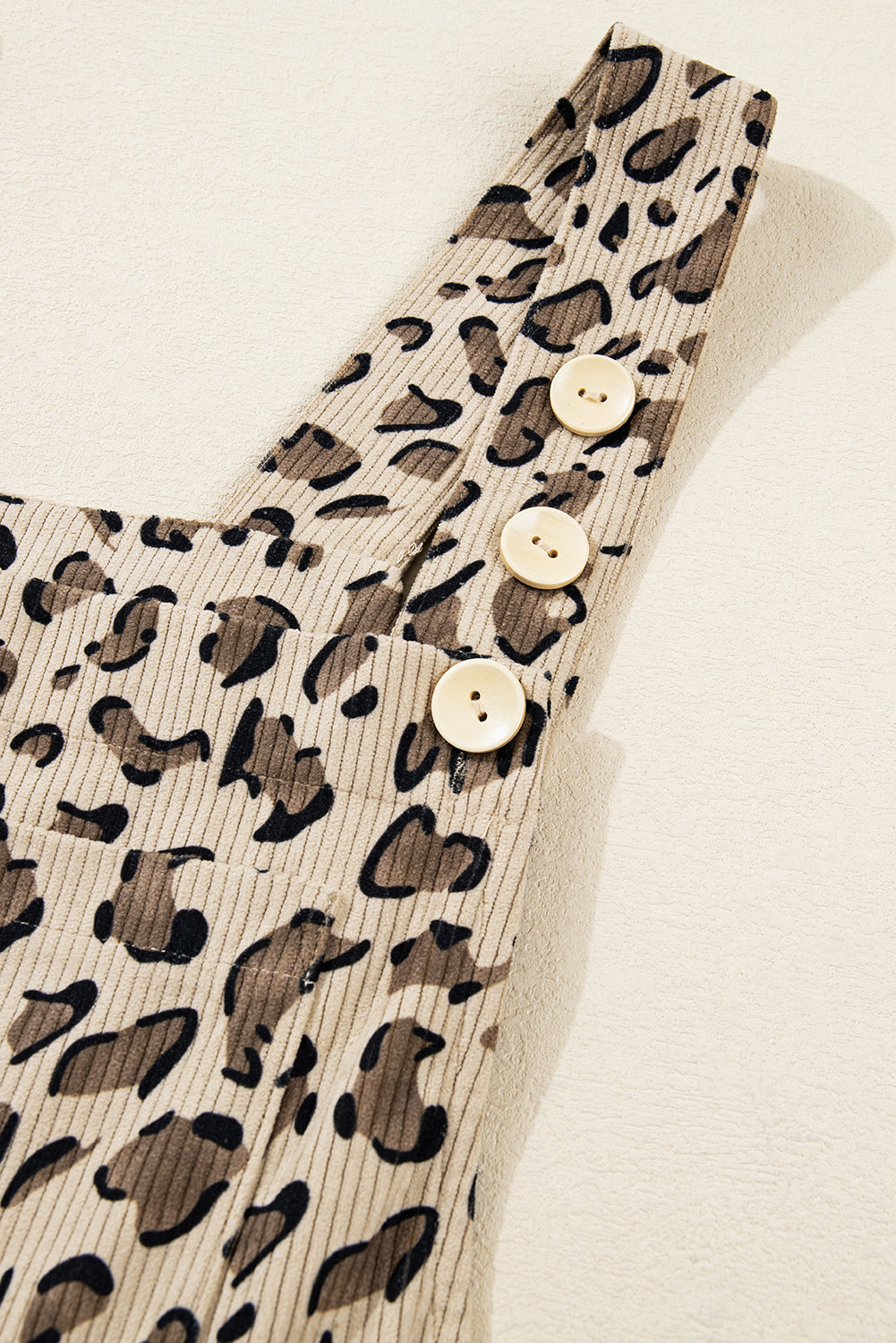 Brown Leopard Bib Wide Leg Jumpsuit