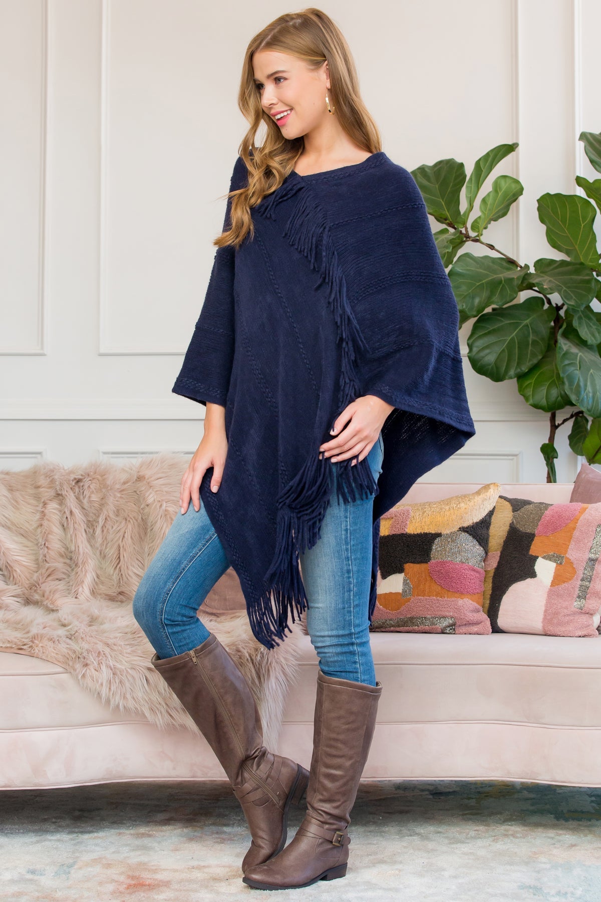 Asymmetric Fringe Poncho