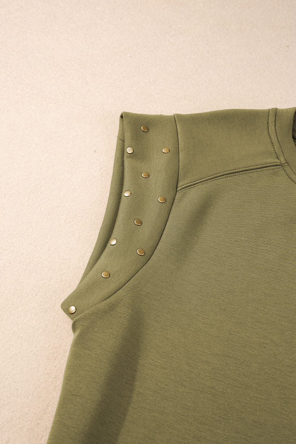 Guacamole Green Studded Short Sleeve Top