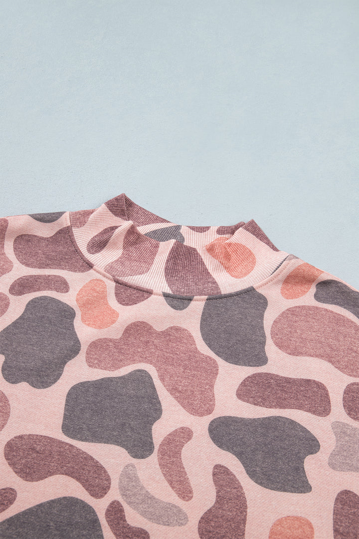 Multicolour Camouflage Western Style Pullover Sweatshirt