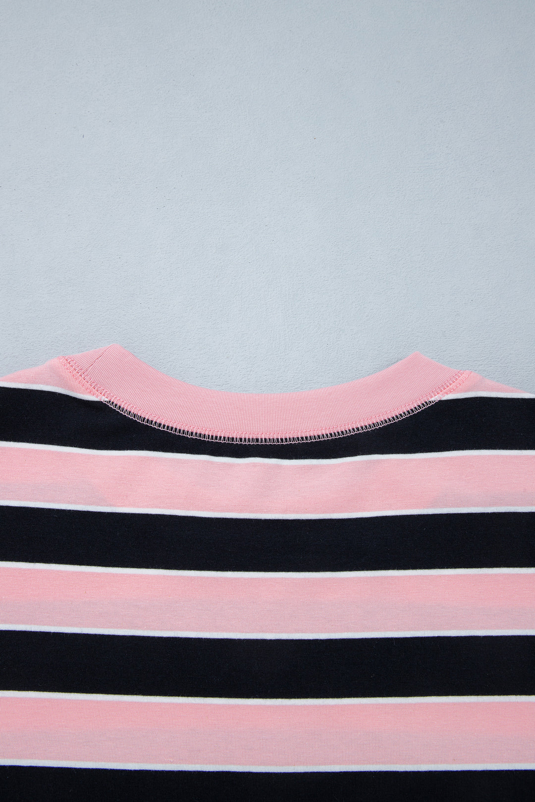 Pink Stripe Loose Tee and Pants Two Piece Set