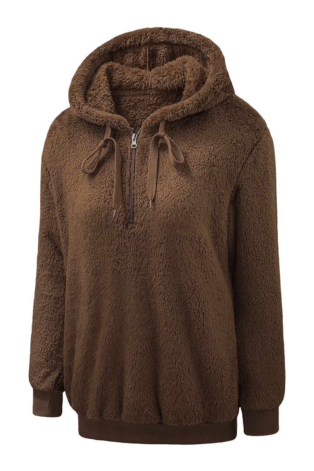 Brown Warm Furry Pullover Hoodie