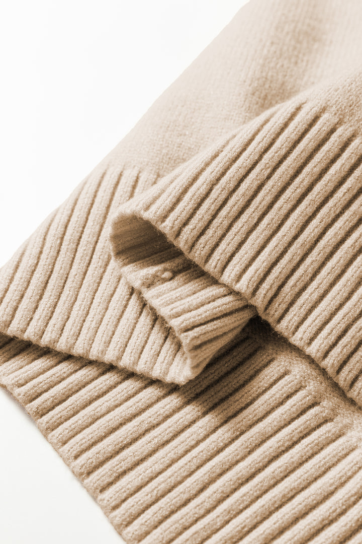 Parchment Colorblock Zipped Collared Pullover Sweater