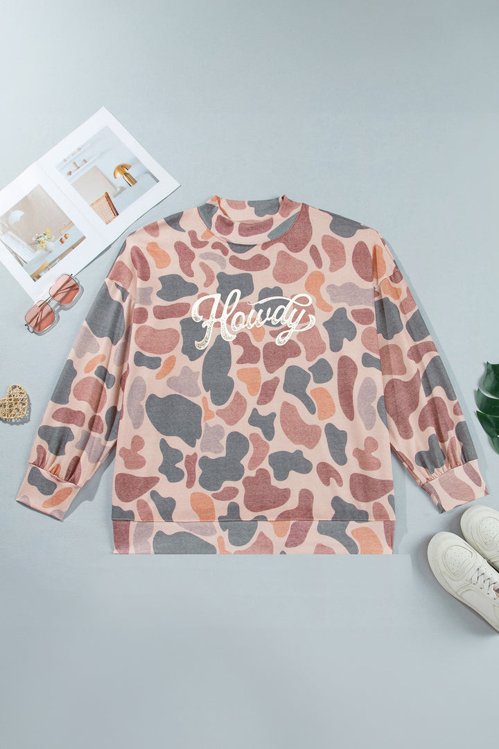 Multicolour Camouflage Western Graphic Plus Size Sweatshirt