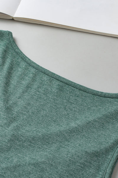 Mist Green V Neck Ruched Tank Top