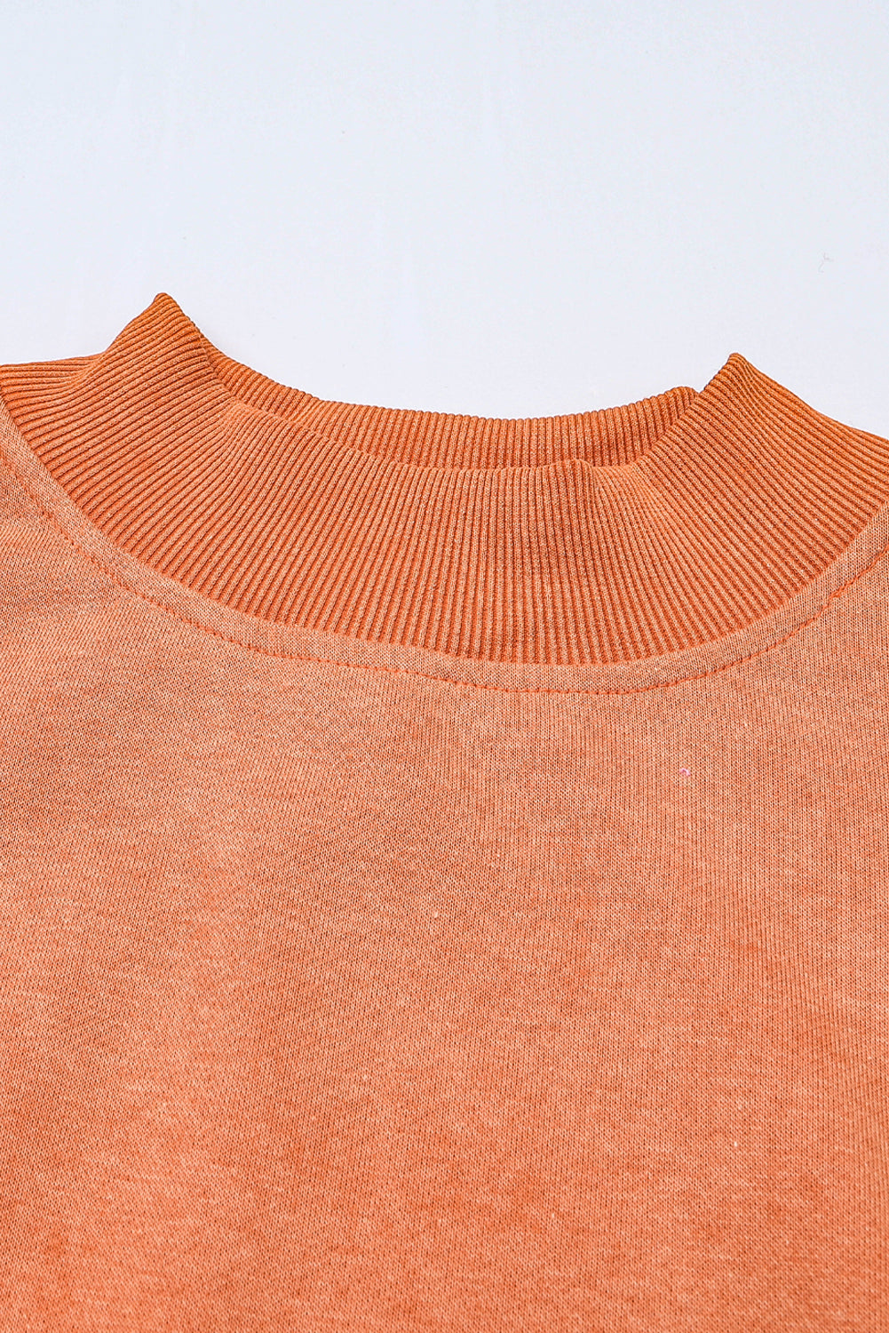 Orange Drop Shoulder Crew Neck Pullover Sweatshirt