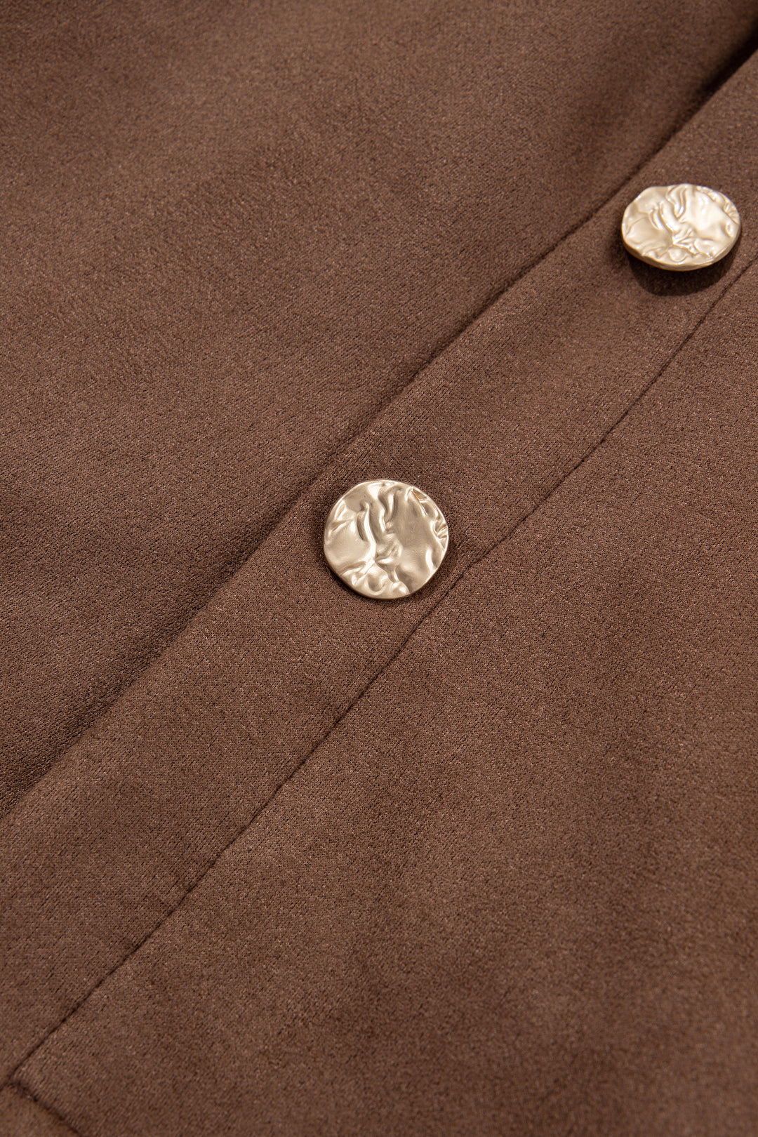 Dark Khaki Gold Button Asymmetric Wrapped Detail Mini Skirt