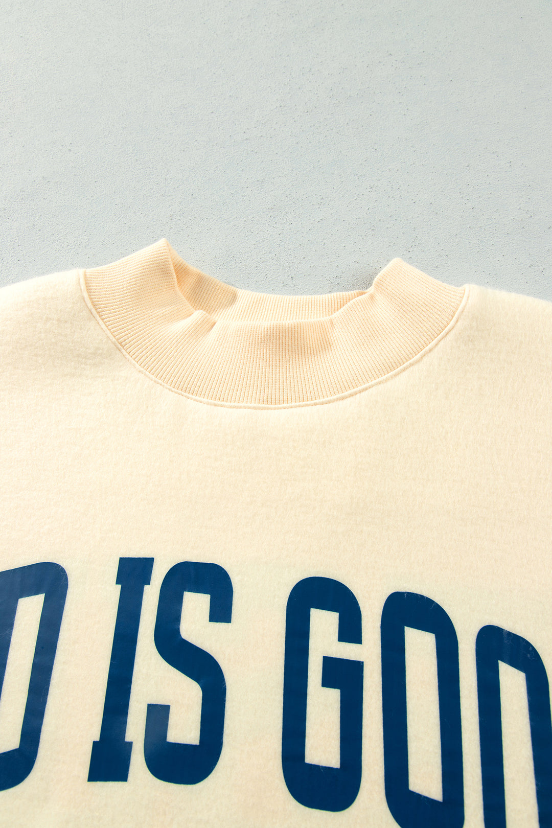 Yellow Jesus Slogan Stand Neck Long Sleeve Oversized Tunic Plus Size Sweatshirt