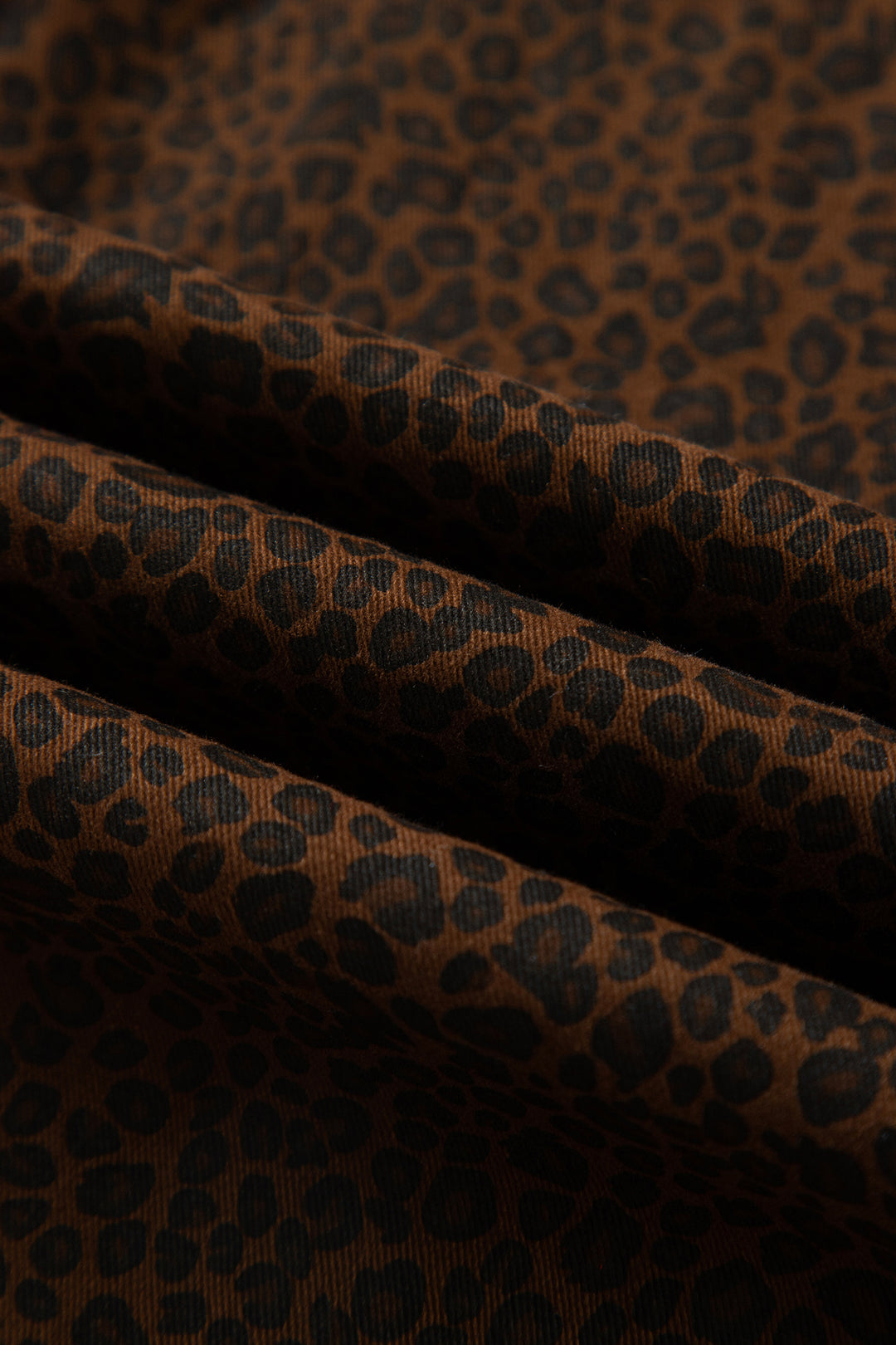 Brown Casual Leopard Print Full-Length Regular Fit Jeans