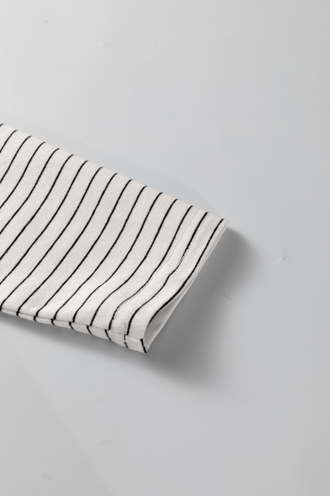 White Stripe Square Neck Long Sleeve Top