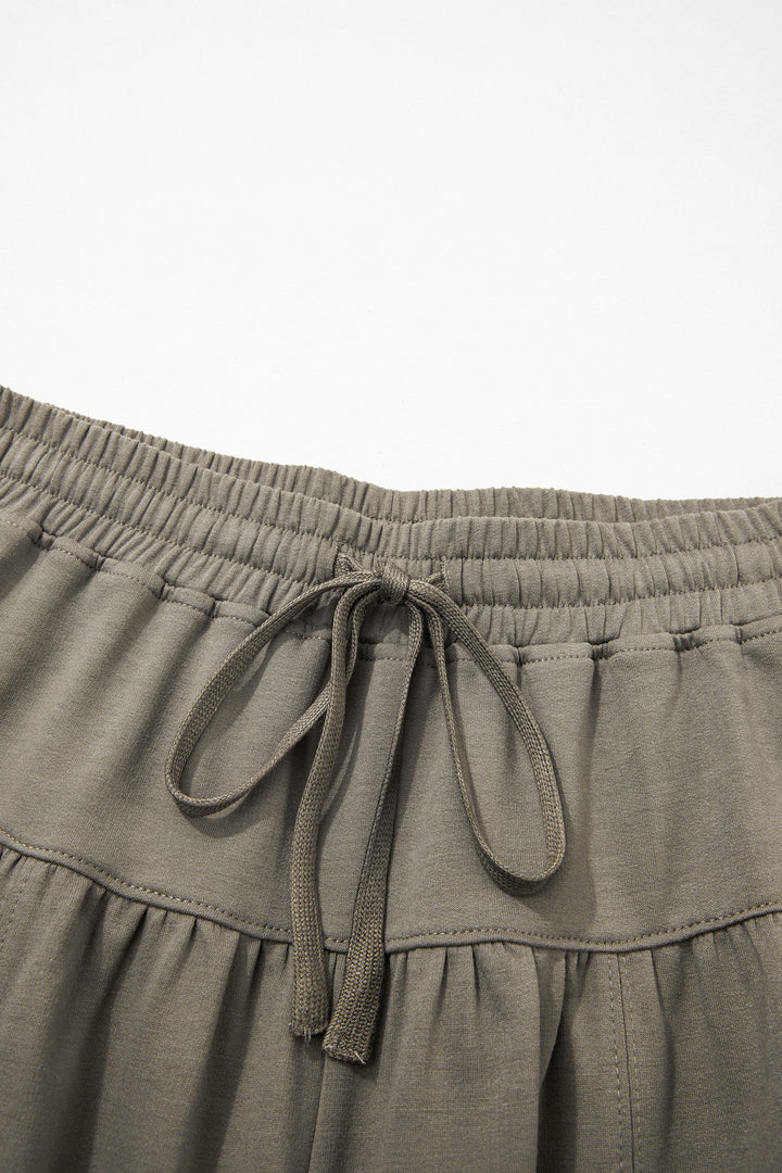Seagrass Elastic Waist Drawstring Wide Leg Full Length Pants