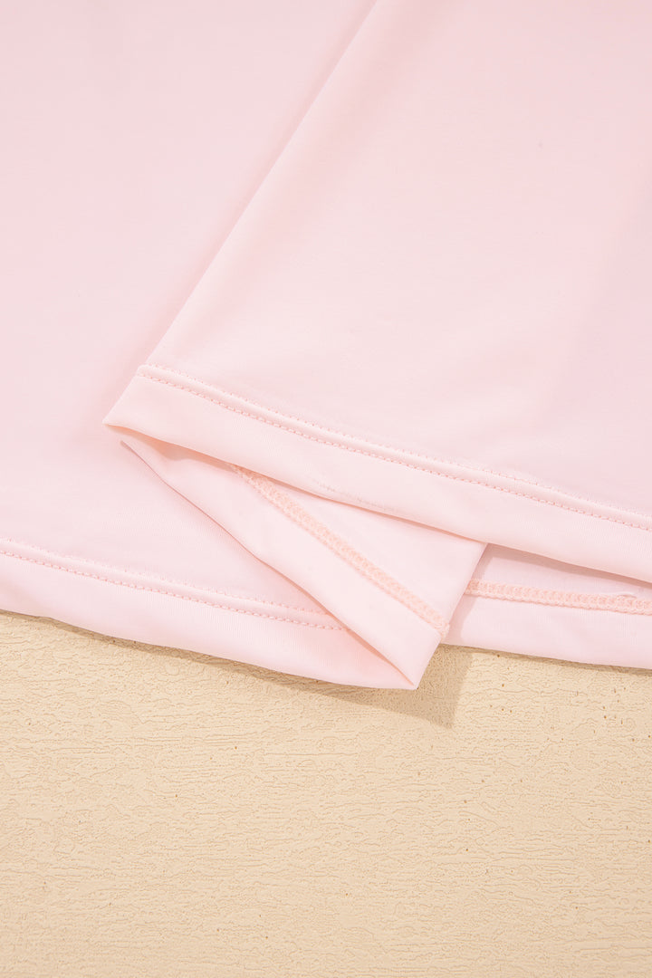 Pink Plus Size Build-in Shorts Sleeveless Dress With Short Two Piece Set