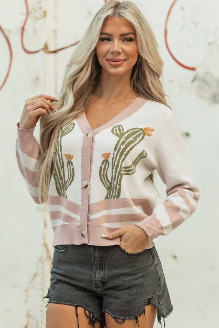 Paulina Desert Cactus Front Sweater
