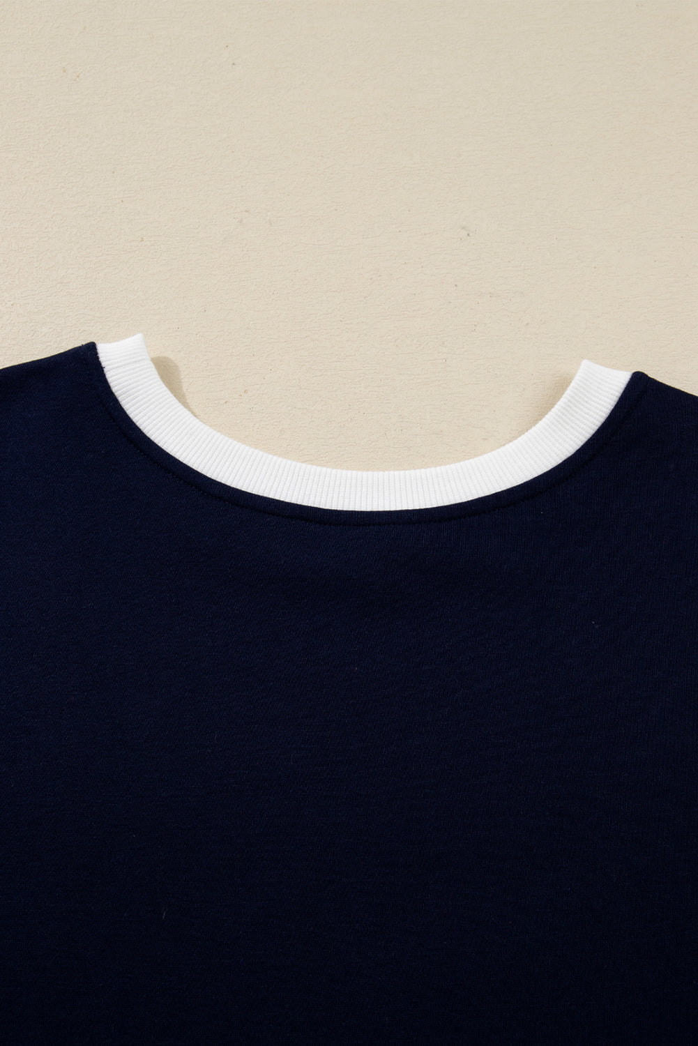 Bluing Colorful Striped Accent Varsity Long Sleeve Pullover and Shorts Matching Set