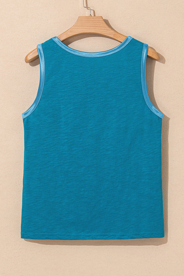 Skyla Metallic Sheen Tank Top