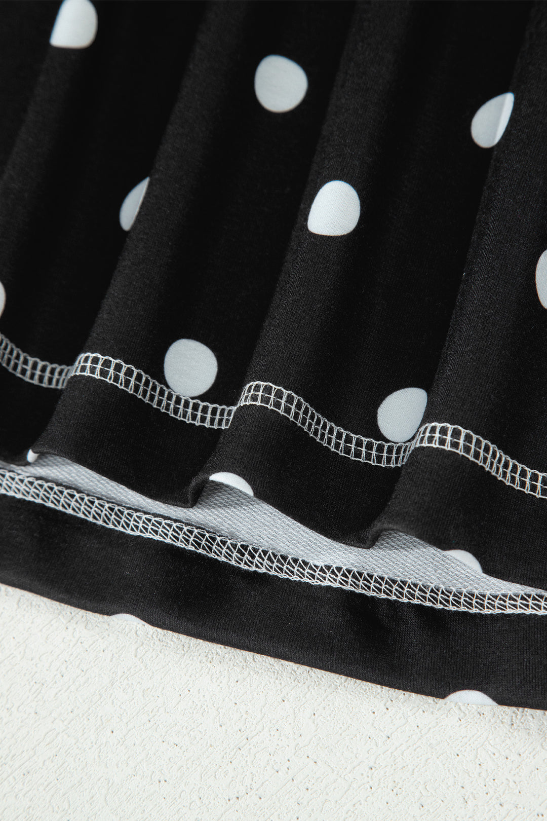 Yellow Exposed Seam Detail Polka Dot Loose Tee Drawstring Shorts Set