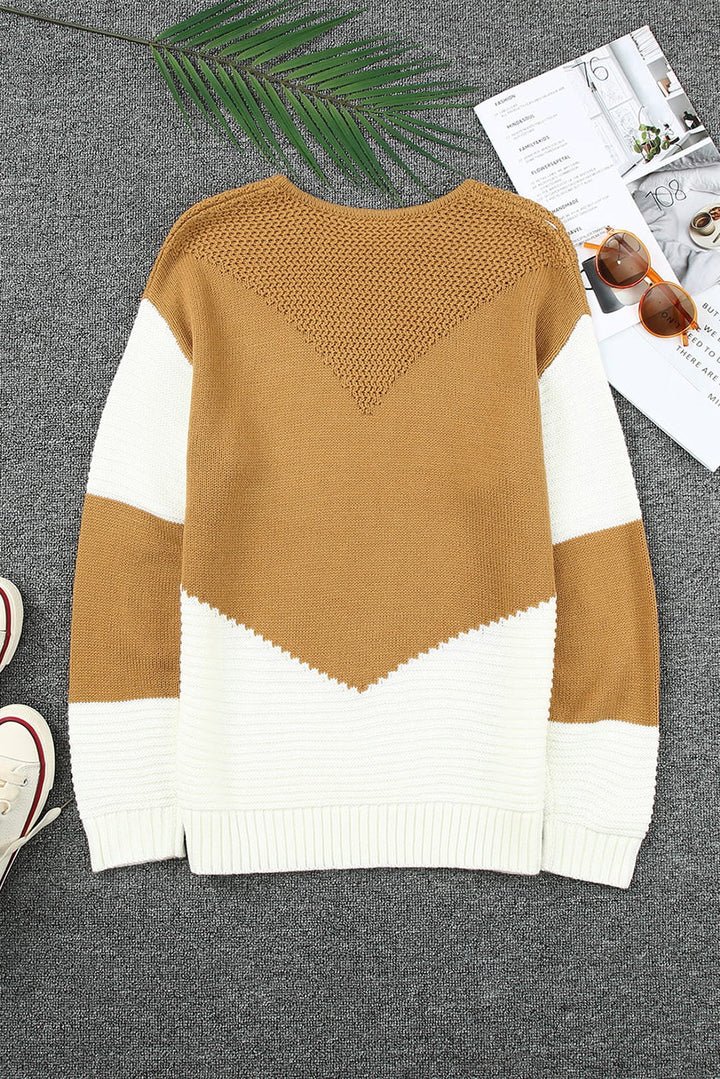 Avery tone Chevron Pullover Sweater