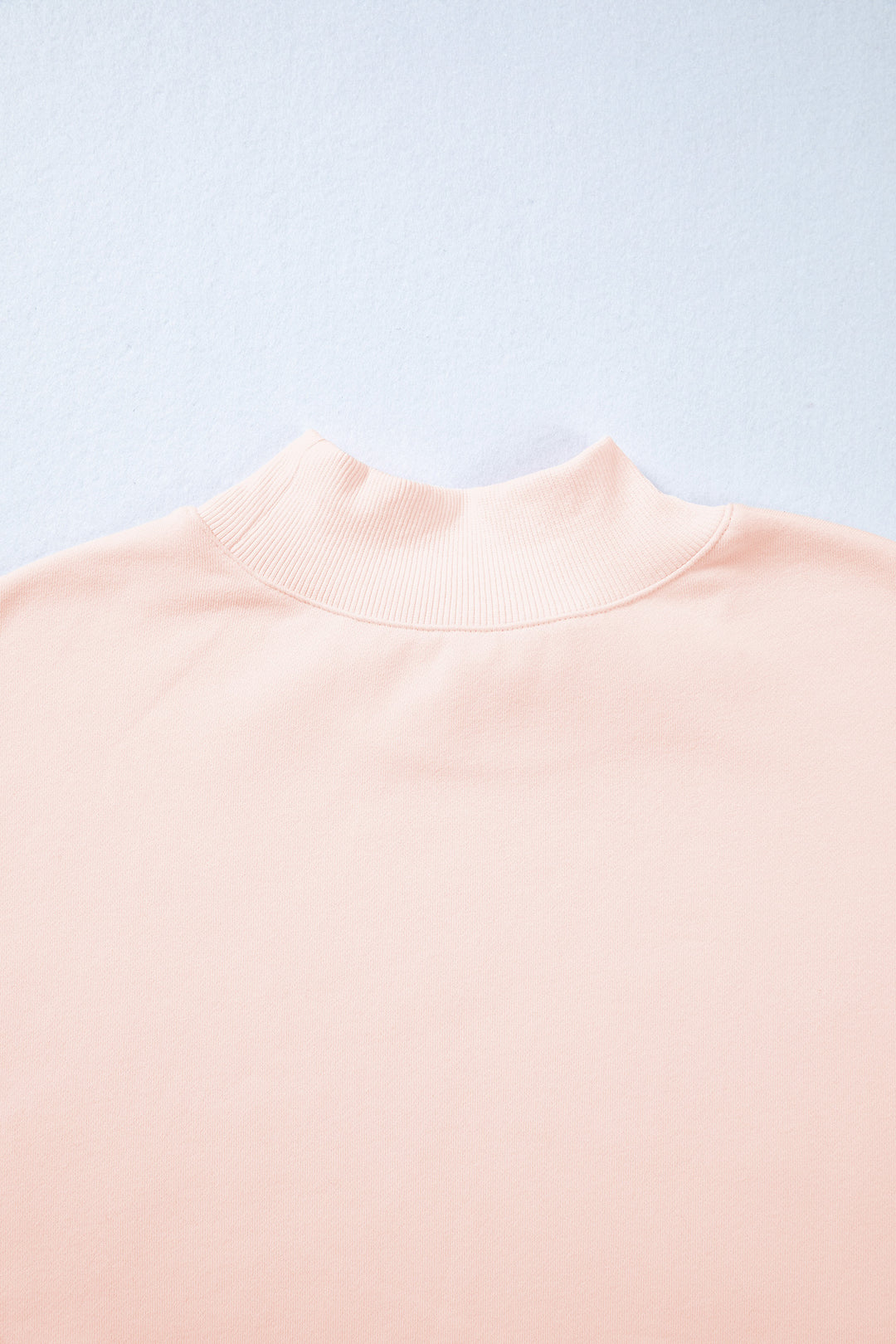 Light Pink Oversize Blessed Embroidered Mock Neck Sweatshirt