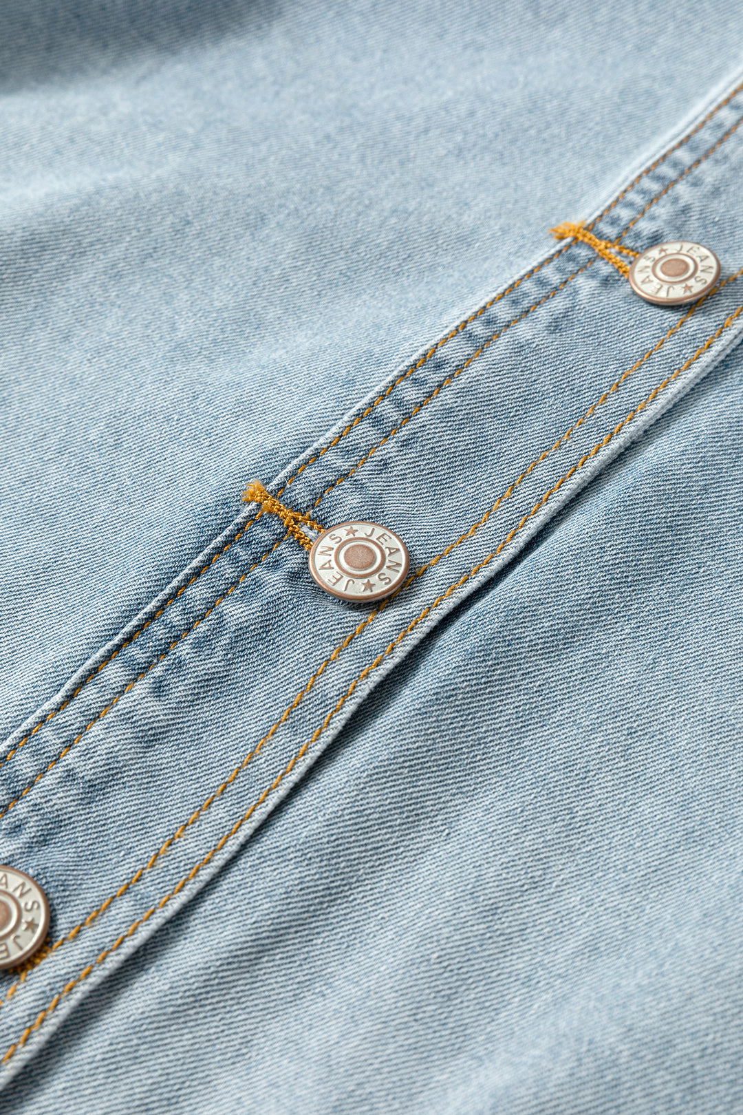 Beau Blue Draw-cord Hem Light Wash Denim Jacket