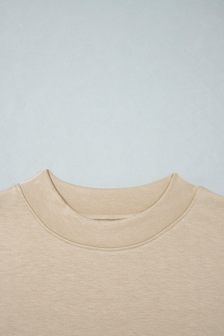 Coffee Camouflage Sleeve Crewneck Baggy Pullover Sweatshirt