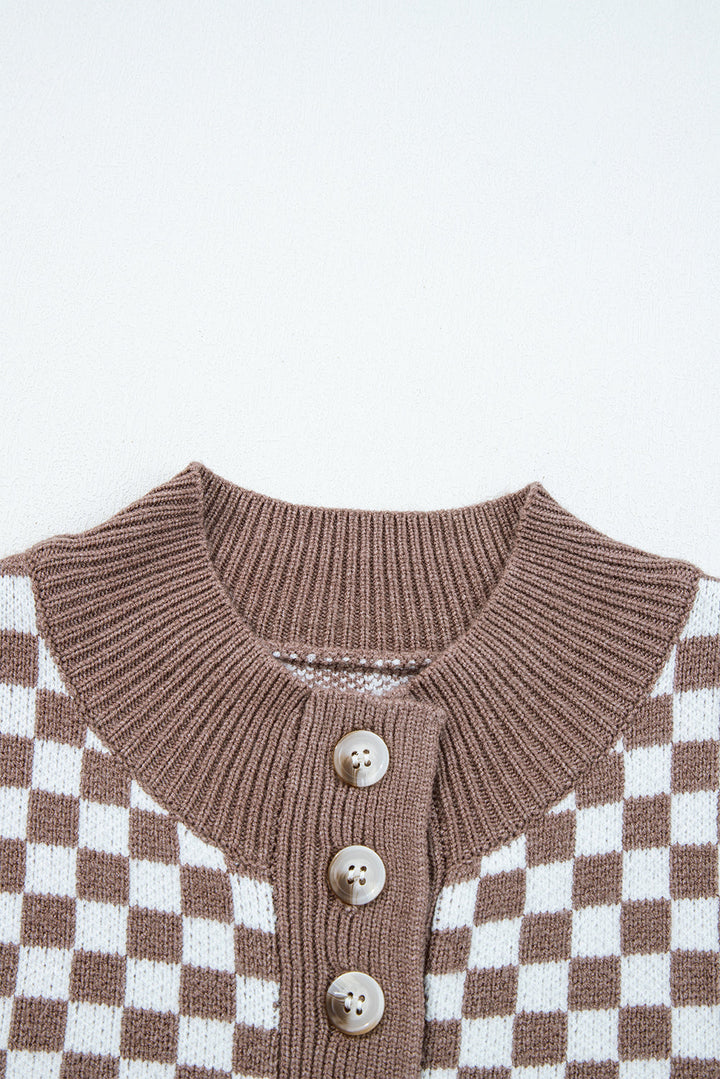 Mckinley Trim Checkerboard Knit Sweater