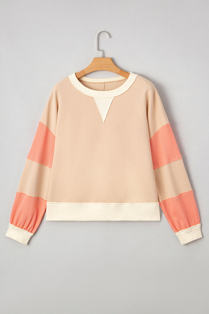 Jolene Block Textured Patchwork Pullover